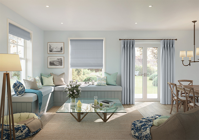 Menton, Cloud Blue - Roman Blind - Image 8